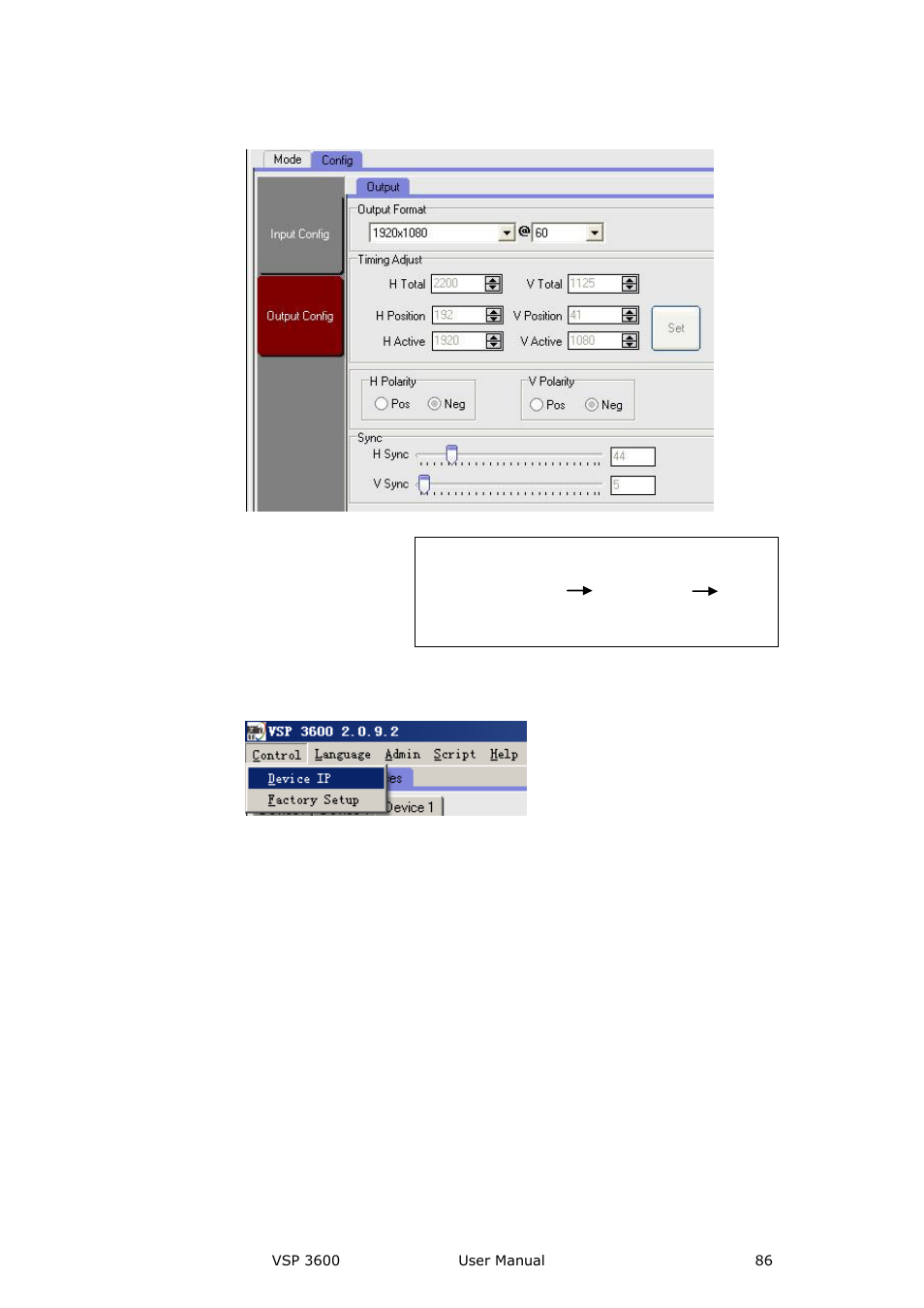 Control, Ip setting, Communication software guideline | RGBLink VSP 3600 User Manual User Manual | Page 86 / 133
