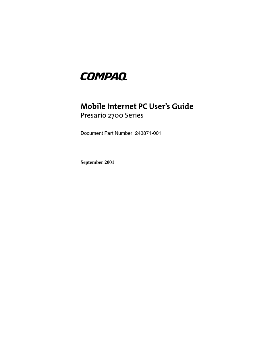 Compaq PRESARIO 2700 User Manual | 136 pages