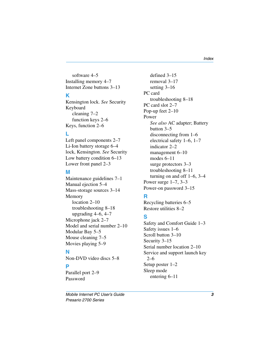 Compaq PRESARIO 2700 User Manual | Page 135 / 136