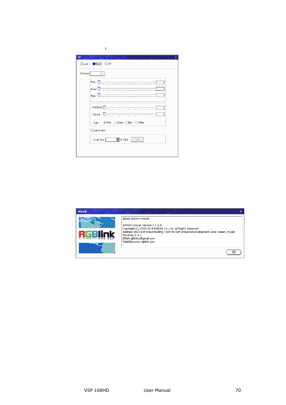 Help] options, Communication software guideline | RGBLink VSP 168HD User Manual User Manual | Page 70 / 100