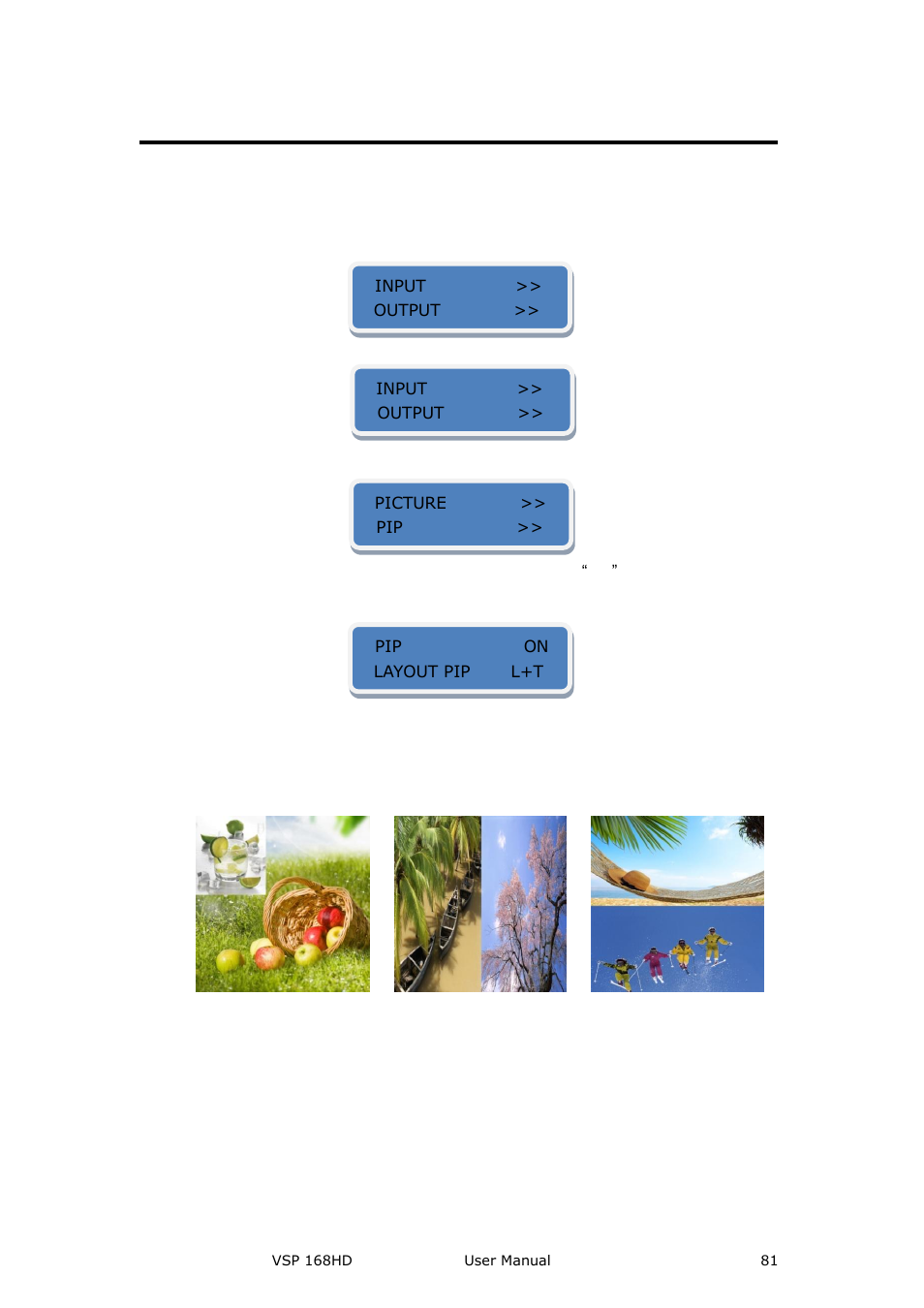 How to set up the pip, System setup and operation | RGBLink VSP 168HD User Manual User Manual | Page 81 / 100