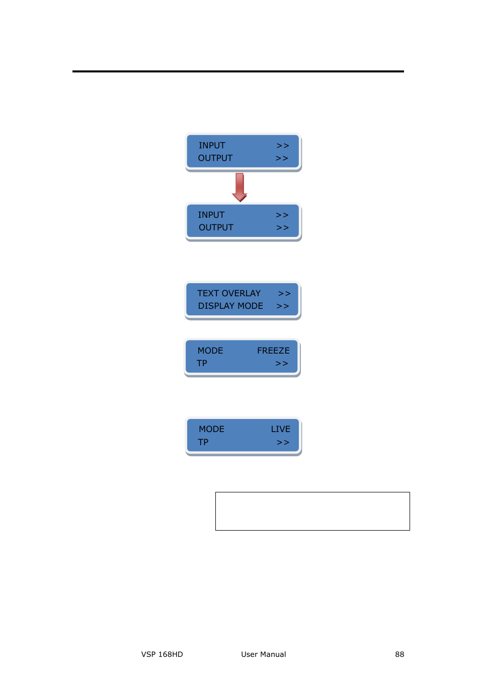 How to realize the freeze and live image switching, System setup and operation | RGBLink VSP 168HD User Manual User Manual | Page 88 / 100