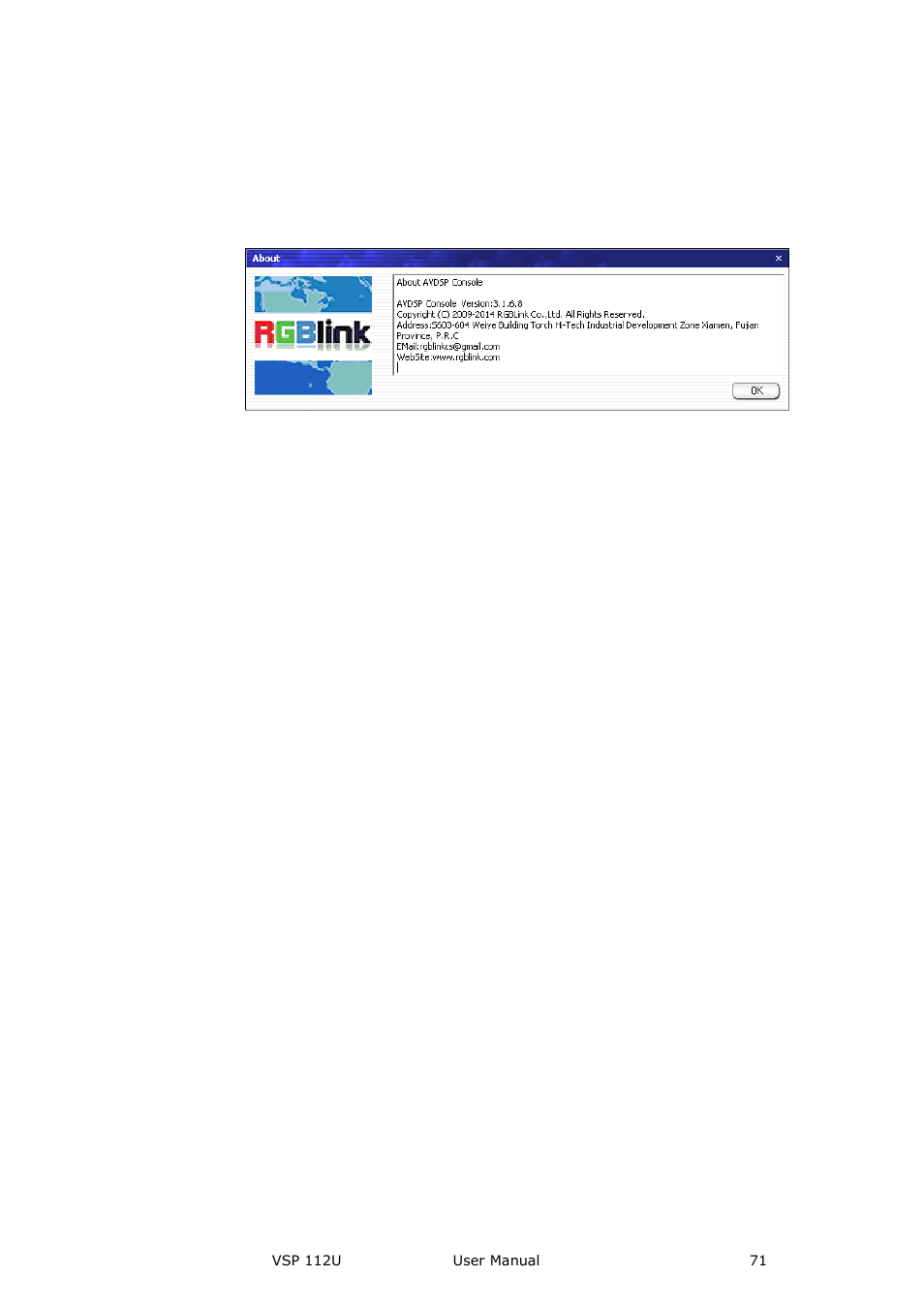 Help] options, Communication software guideline | RGBLink VSP 112U User Manual | Page 71 / 108