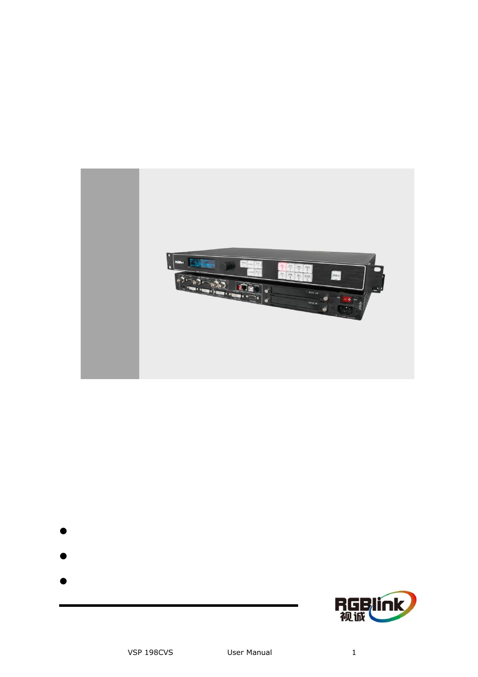 RGBLink VSP 198CVS User Manual User Manual | 122 pages