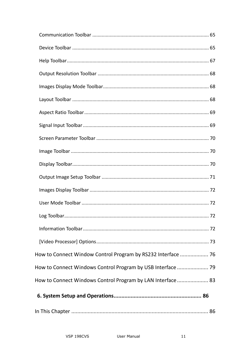 System setup and operations | RGBLink VSP 198CVS User Manual User Manual | Page 11 / 122
