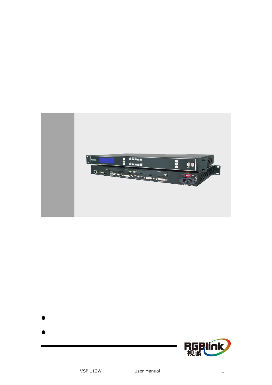 RGBLink VSP 112W User Manual User Manual | 130 pages