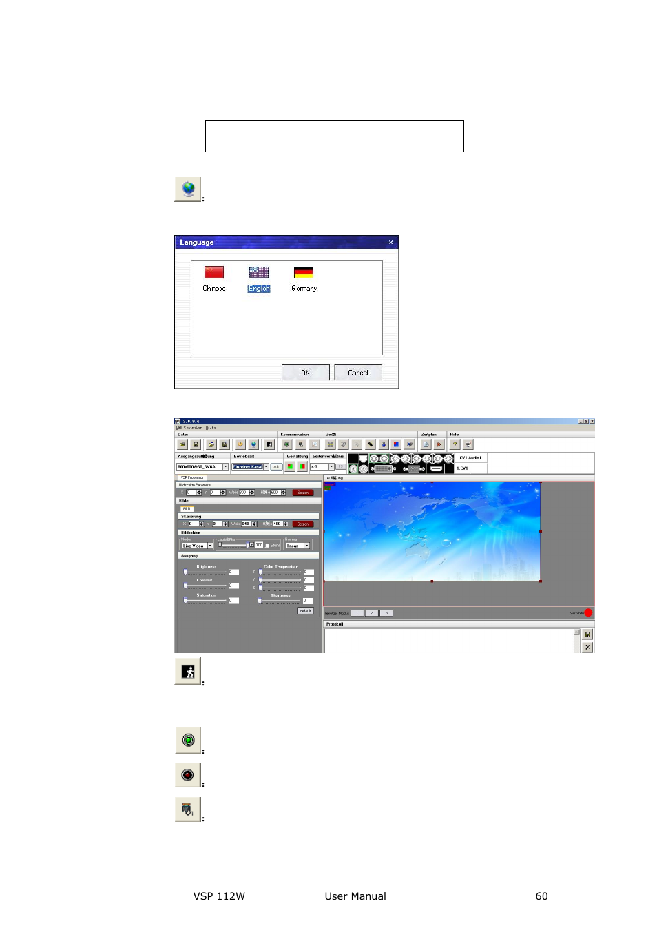 Communication toolbar, Communication software guideline | RGBLink VSP 112W User Manual User Manual | Page 60 / 130