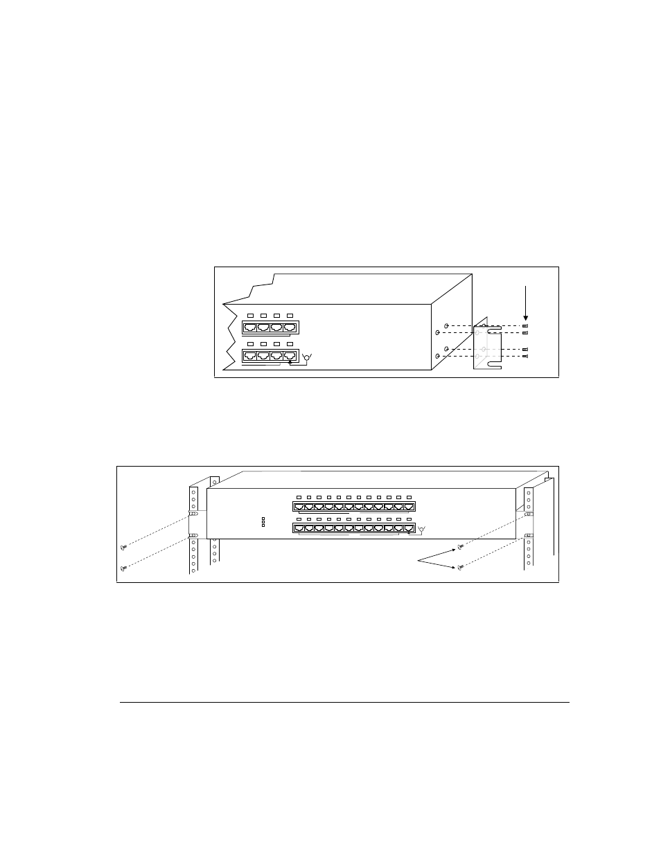 2 installing the repeater, Figure 3-1 . attaching the mounting brackets, Figure 3-2. positioning the repeater in a rack | Bracket screws | Compaq 1124 User Manual | Page 20 / 30