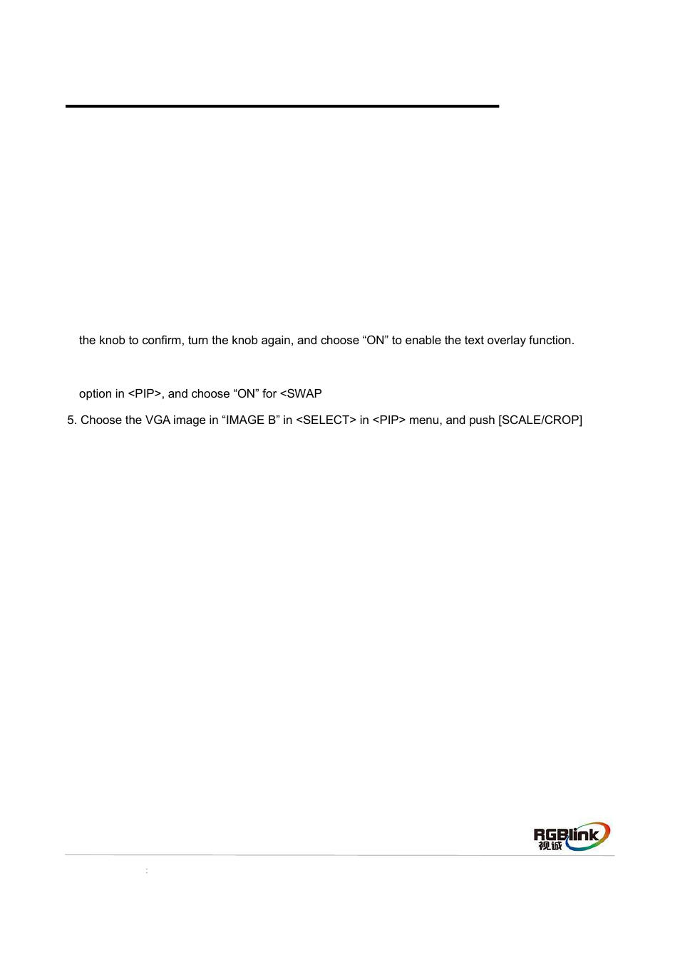 How to realize the text overlay setting | RGBLink VSP 9516S Quick Start User Manual | Page 11 / 27