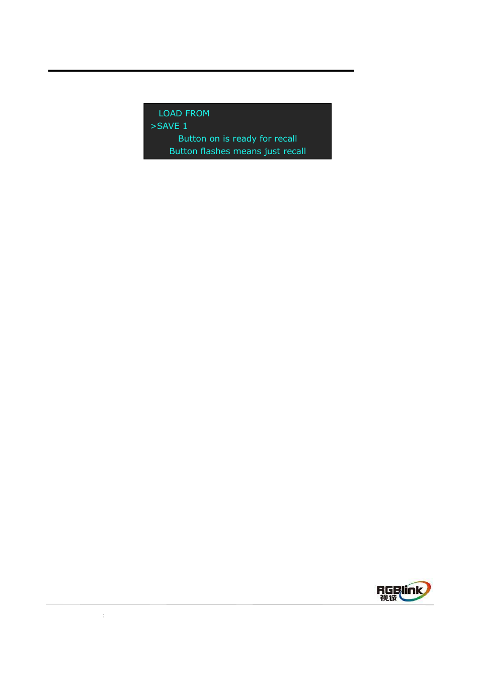 How to load the saved parameter | RGBLink VSP 9516S Quick Start User Manual | Page 25 / 27