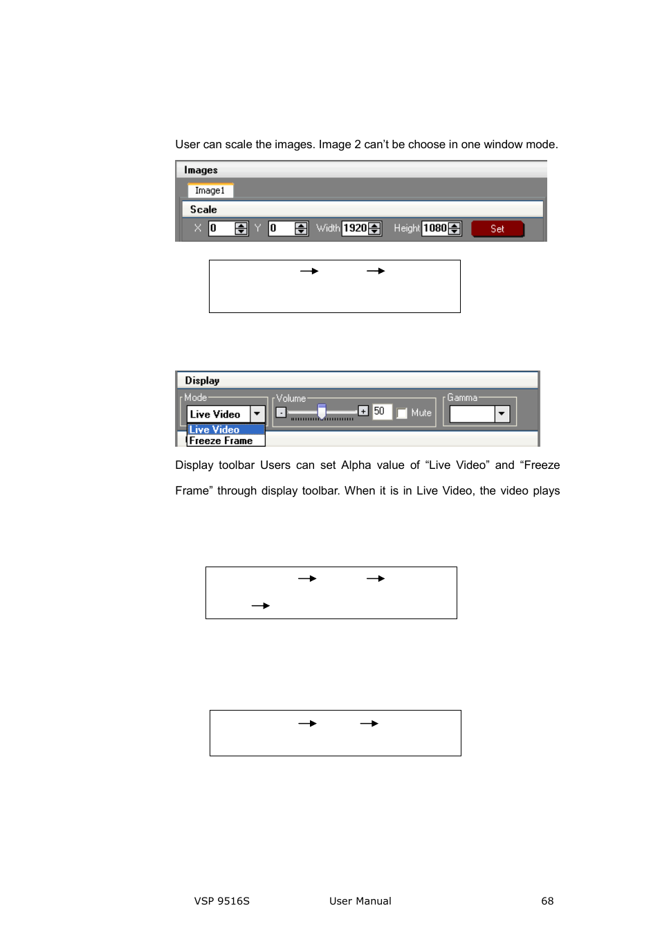 Image toolbar, Display toolbar, Communication software guideline | RGBLink VSP 9516S User Manual User Manual | Page 68 / 131