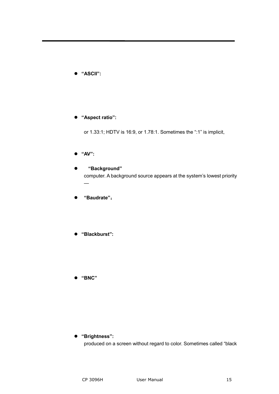 Term and definitions, Terms and definitions, Brief introduction | RGBLink CP 3096H User Manual User Manual | Page 15 / 78