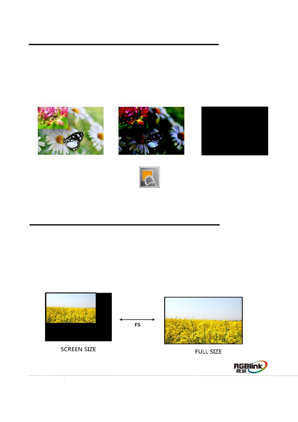 How to use black out, How to realize screen size and full size switching | RGBLink CP 3096H Quick Start User Manual | Page 16 / 18