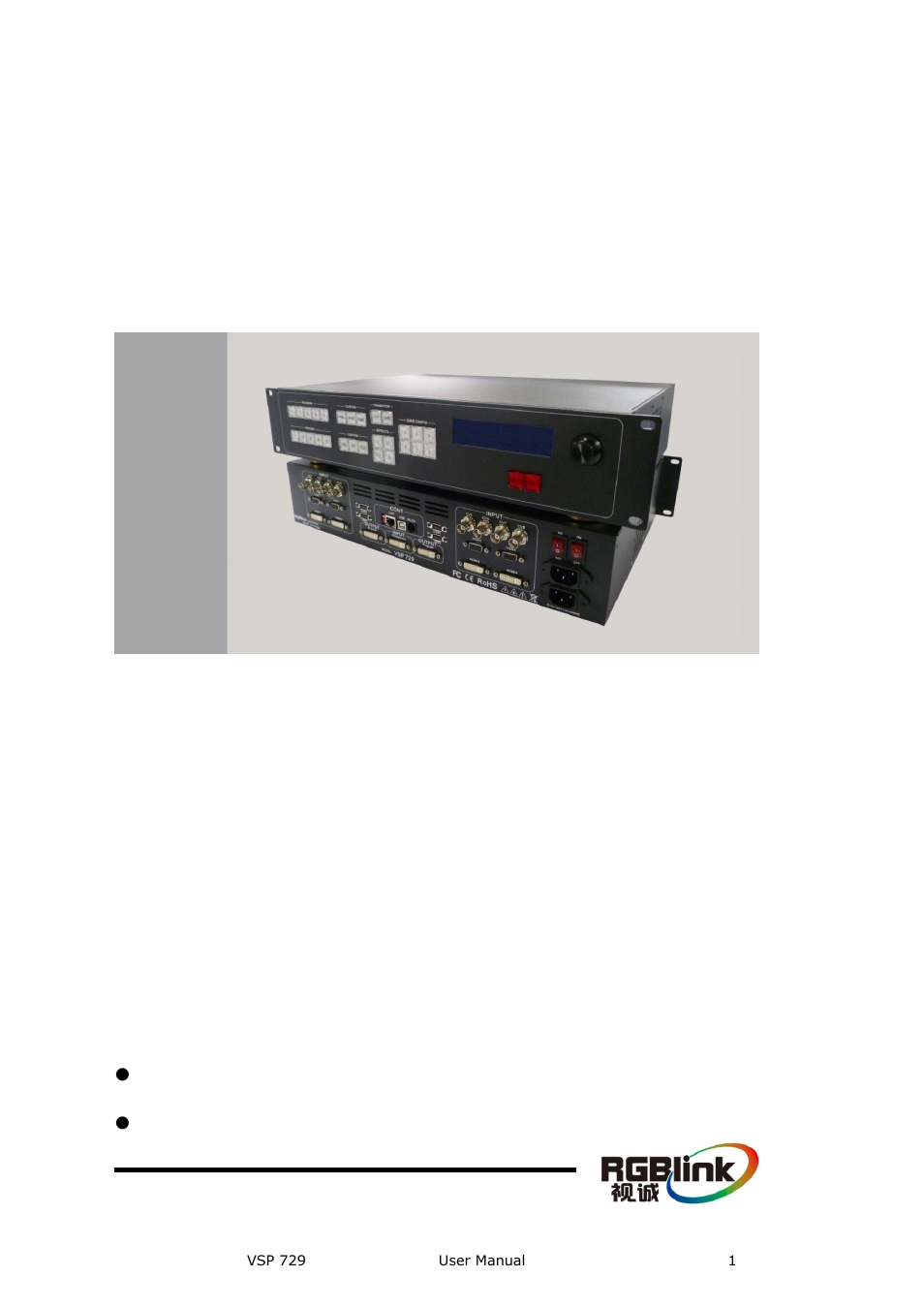 RGBLink VSP 729 User Manual | 102 pages