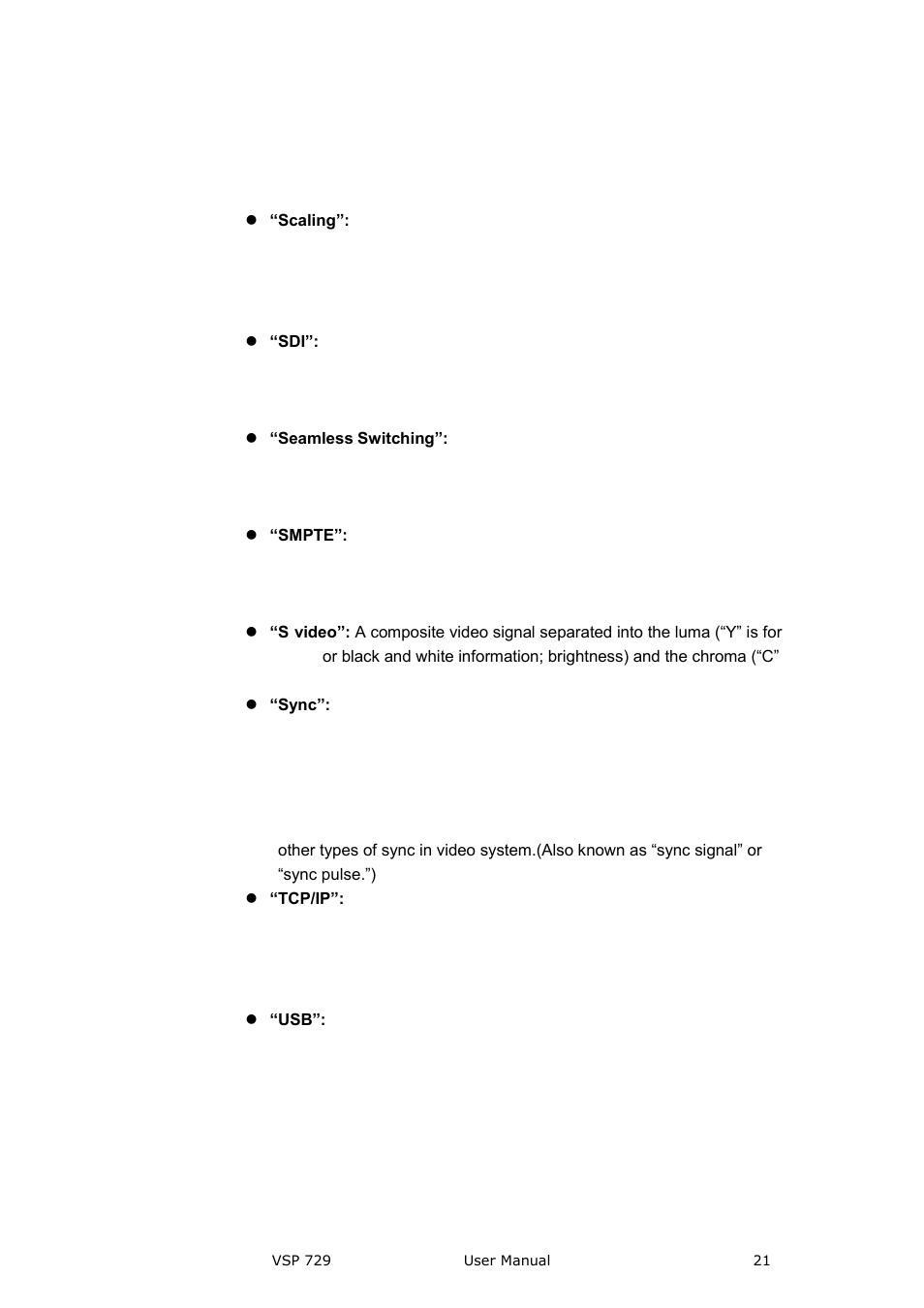 Introduction | RGBLink VSP 729 User Manual | Page 21 / 102
