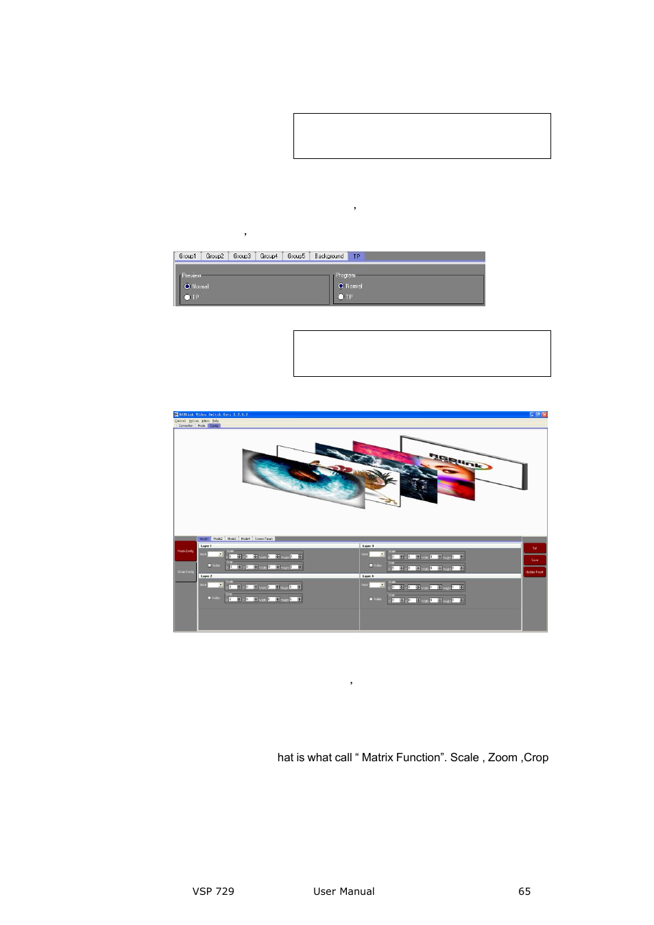 Mode configuration, Image input, Communication software guideline | RGBLink VSP 729 User Manual | Page 65 / 102
