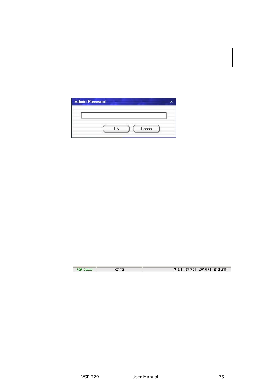 Administration, Advance setting, Help | Version notice, About, Information toolbar, Communication software guideline | RGBLink VSP 729 User Manual | Page 75 / 102