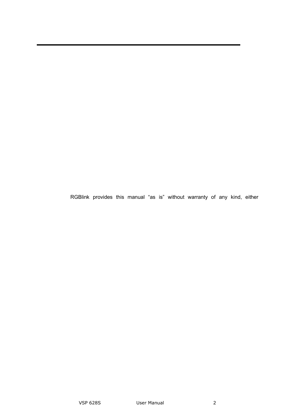 Vsp 628s· user manual, Copyright, Notice | Federal communications commission (fcc) statement | RGBLink VSP 628S User Manual User Manual | Page 2 / 125