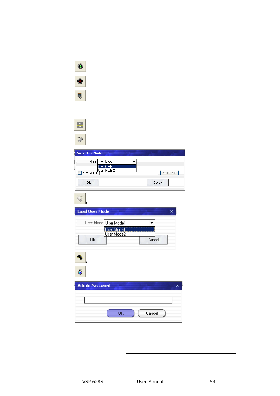 Communication toolbar, Device toolbar, Communication software guideline | RGBLink VSP 628S User Manual User Manual | Page 54 / 125
