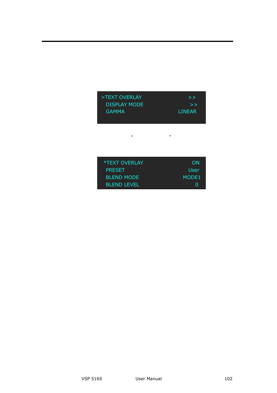 How to realize the text overlay setting, System setup and operation, Realize the text overlay settin | How to | RGBLink VSP 516S User Manual User Manual | Page 102 / 131