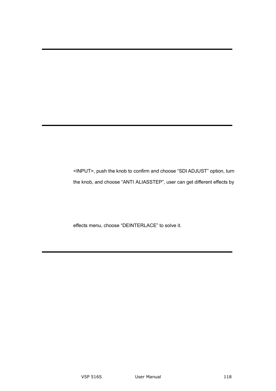 All key lights light on simultaneously, Check if dial switch is normal, Aliasstep or shake when input sdi signal | Spottted image or freeze when switch cv signal, Normal phenomenon, Spotted image or freeze when switch cv signal | RGBLink VSP 516S User Manual User Manual | Page 118 / 131