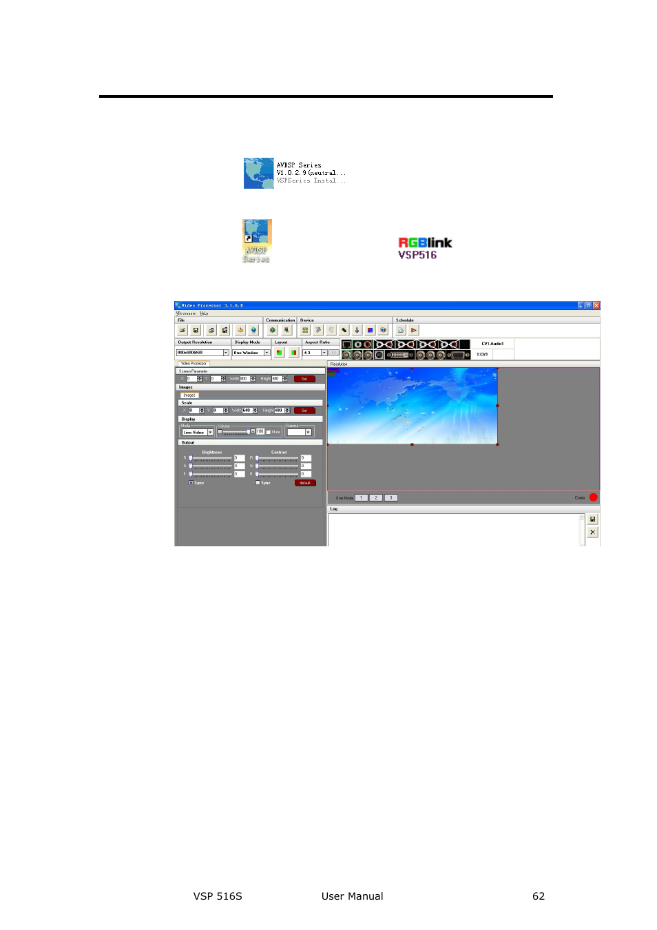 Software operation, Connection, Communication software guideline | RGBLink VSP 516S User Manual User Manual | Page 62 / 131