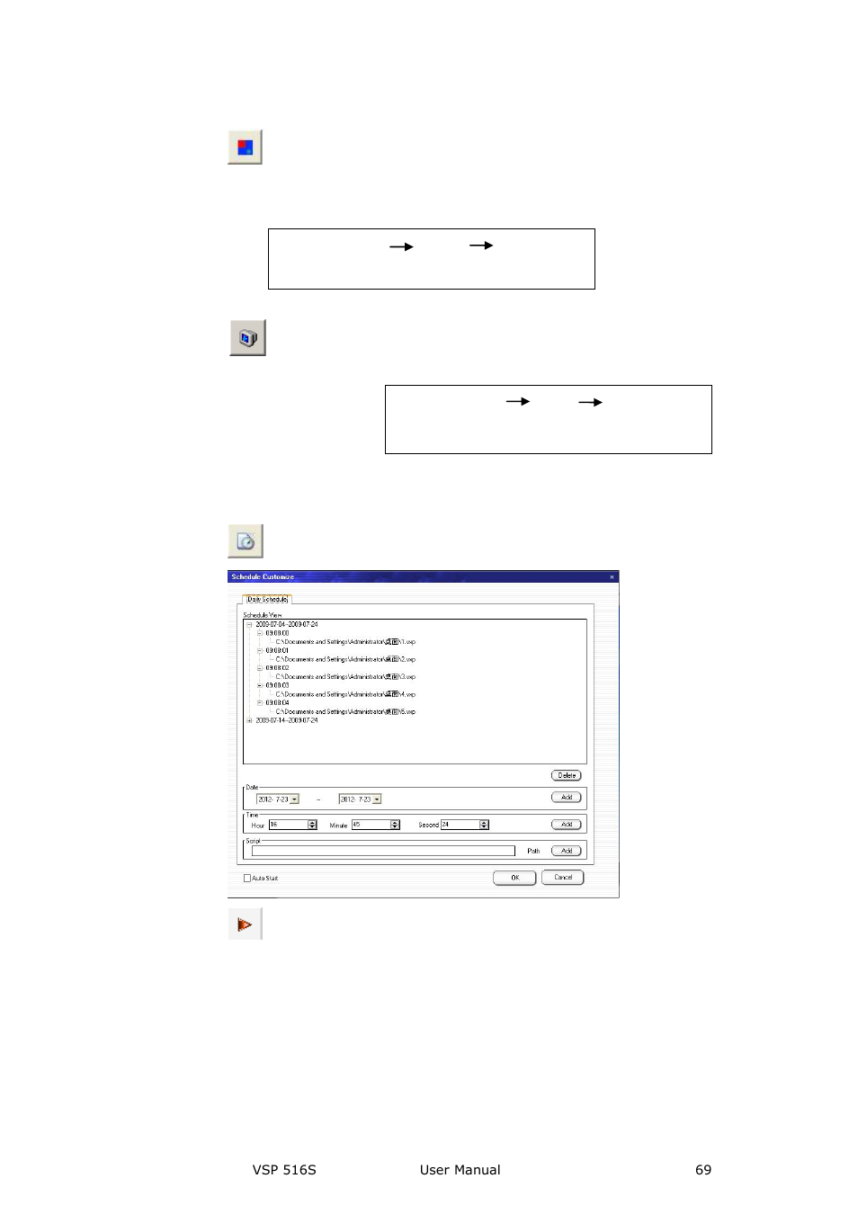 Schedule toolbar, Communication software guideline | RGBLink VSP 516S User Manual User Manual | Page 69 / 131
