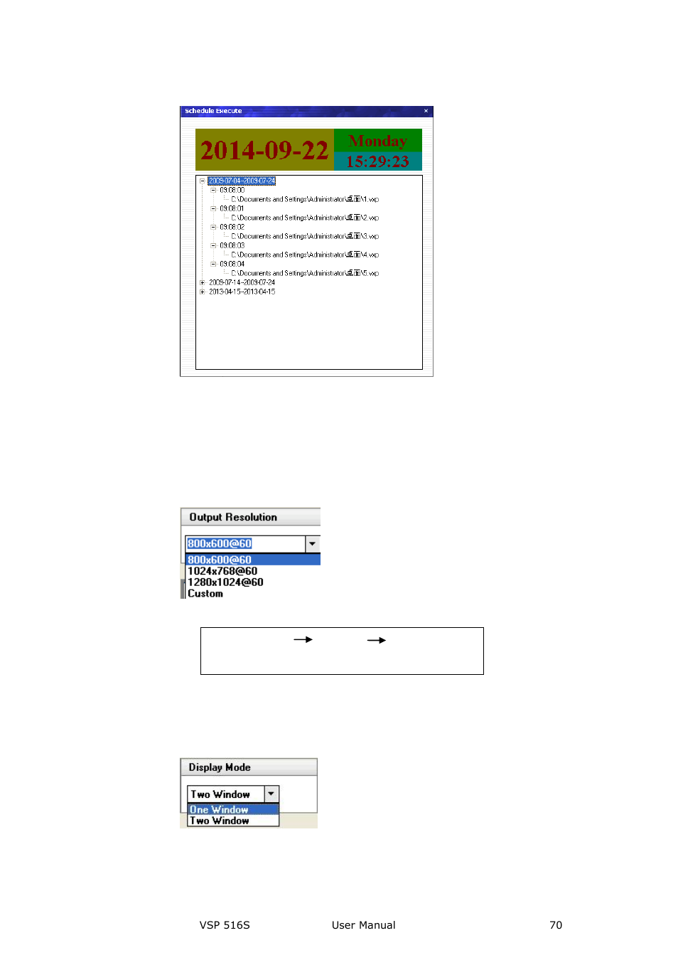 Output resolution toolbar, Images display mode toolbar, Layout toolbar | Communication software guideline | RGBLink VSP 516S User Manual User Manual | Page 70 / 131