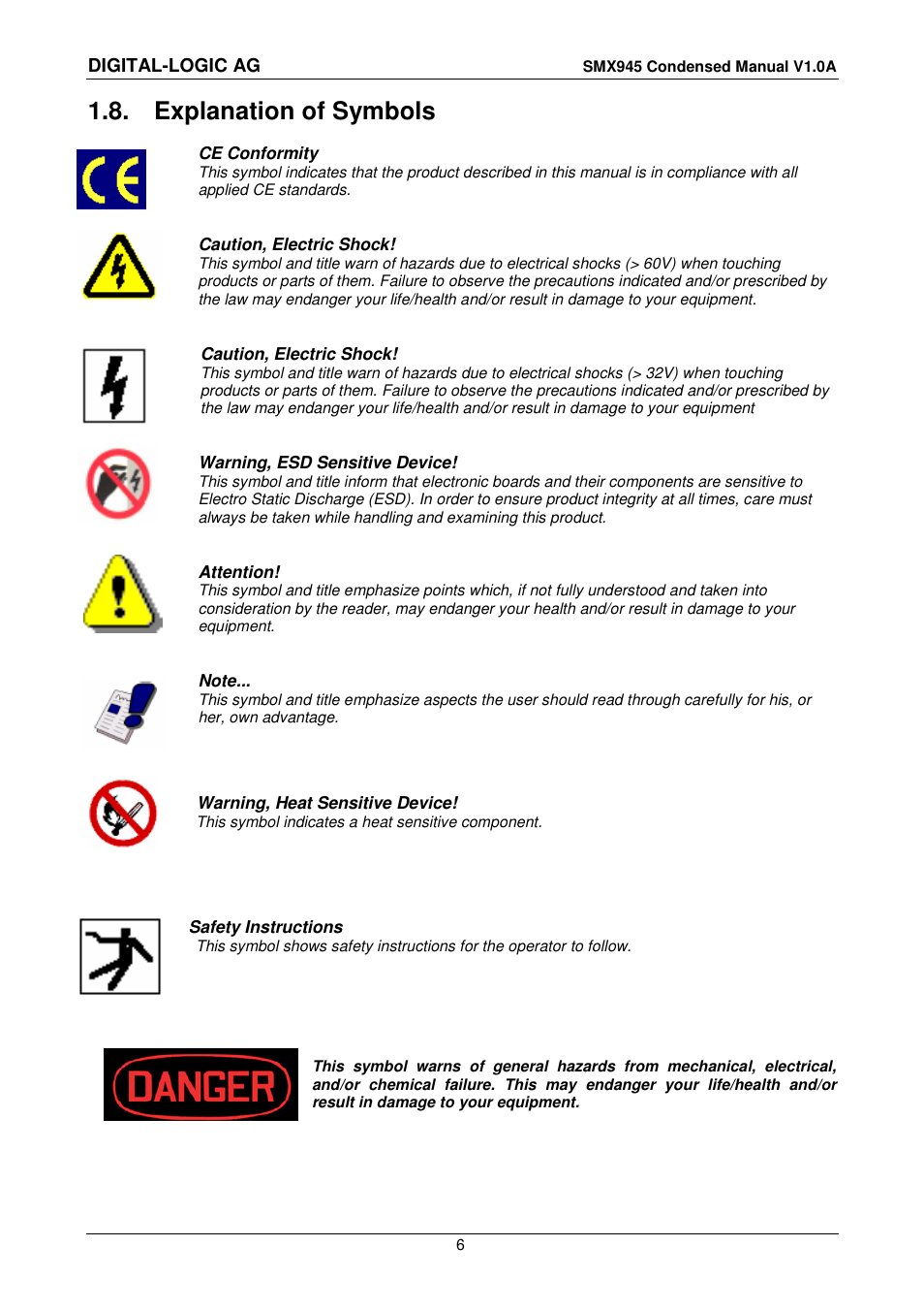 8 explanation of symbols, Explanation of symbols | Compaq SmartModule Express SMX945 User Manual | Page 6 / 21