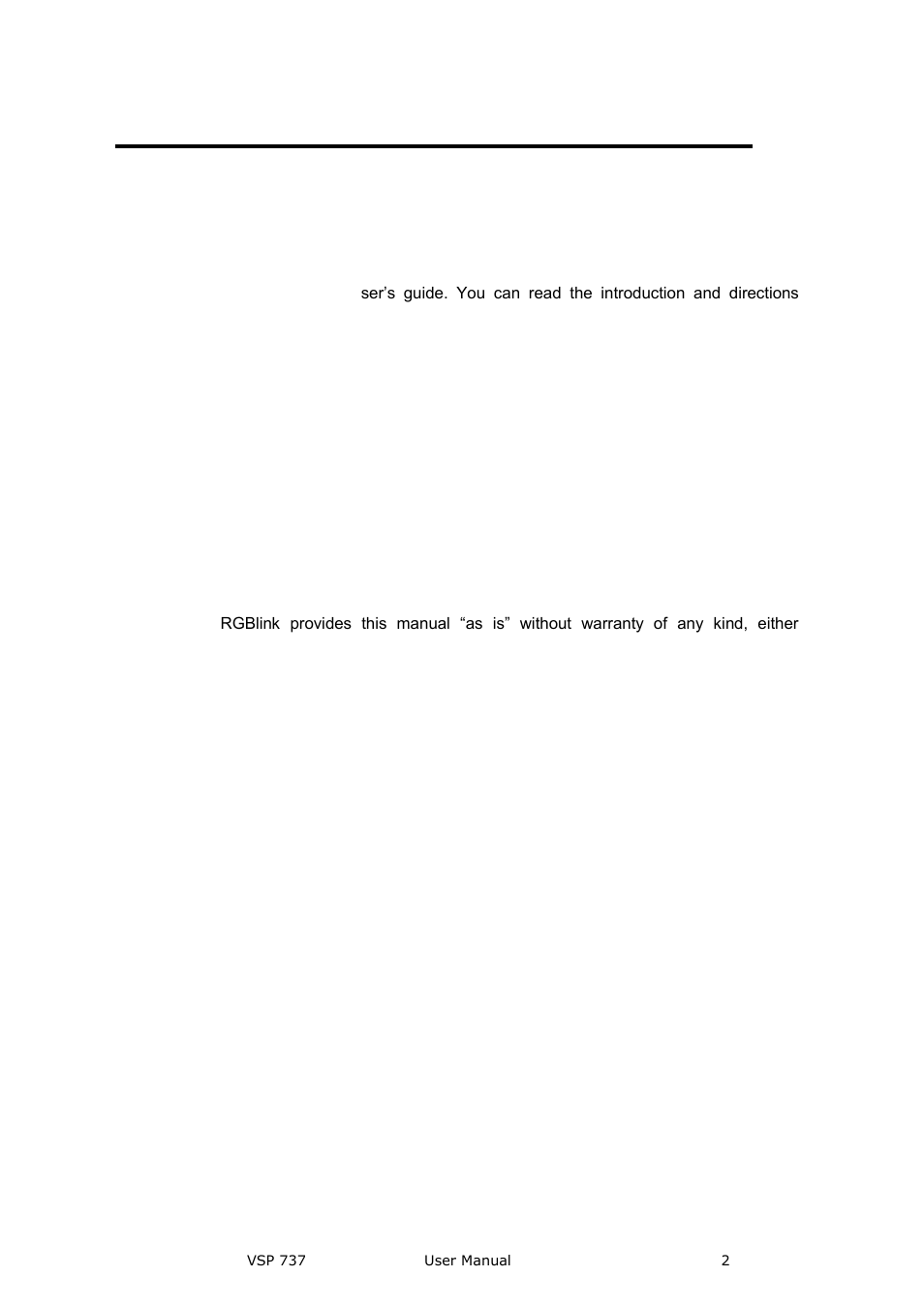 Vsp 737· user manual, Copyright, Notice | Federal communications commission (fcc) statement | RGBLink VSP 737 User Manual User Manual | Page 2 / 85