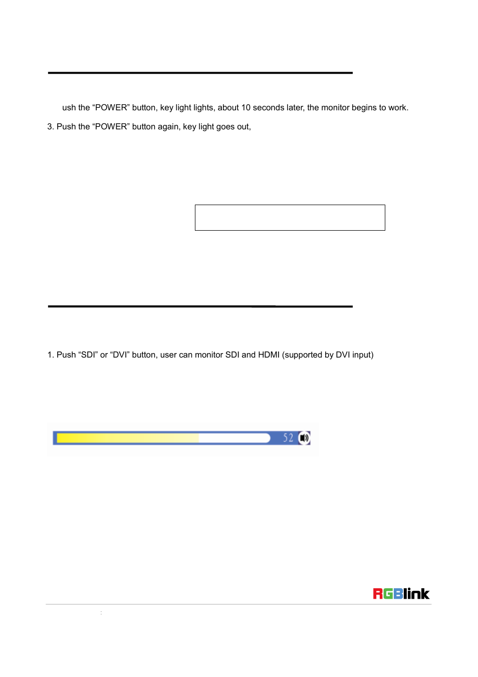 How to turn on/off the monitor, How to monitor the audio | RGBLink RMS 8424S Quick Start User Manual | Page 16 / 19