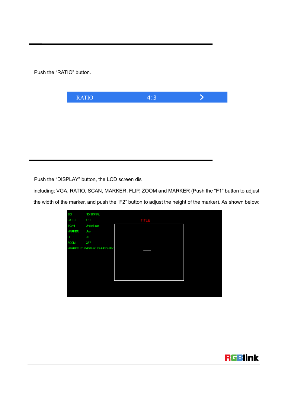 How to display aspect ratio, How to display current settings | RGBLink RMS 8424S Quick Start User Manual | Page 18 / 19