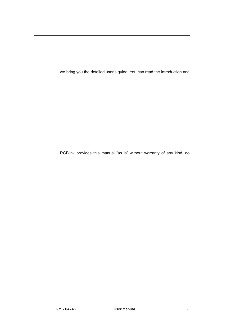 Rms 8424s user manual, Copyright, Notice | Federal communications commission (fcc) statement | RGBLink RMS 8424S User Manual User Manual | Page 2 / 49