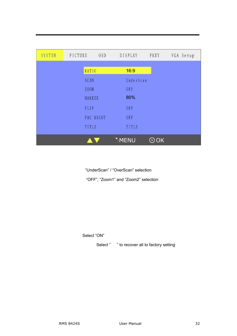 System submenu, Menu operation | RGBLink RMS 8424S User Manual User Manual | Page 32 / 49