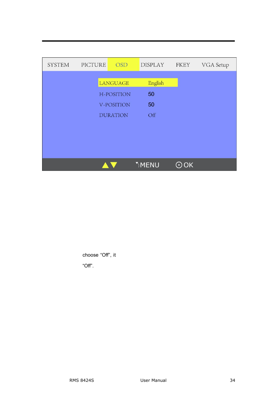 Osd submenu, Menu operation | RGBLink RMS 8424S User Manual User Manual | Page 34 / 49