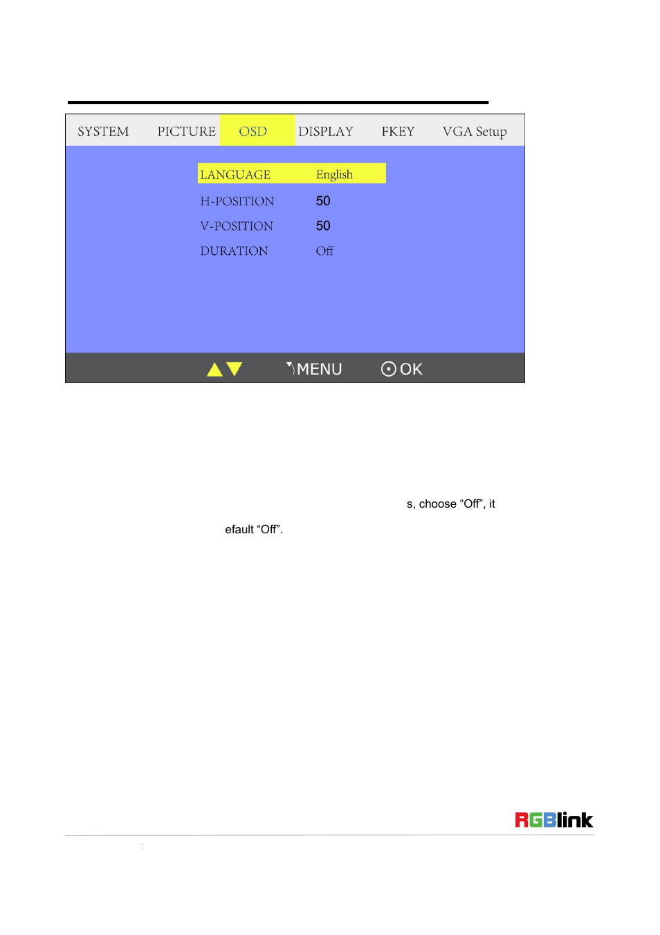 Osd submenu | RGBLink RMS 5533 Quick Start User Manual | Page 11 / 20