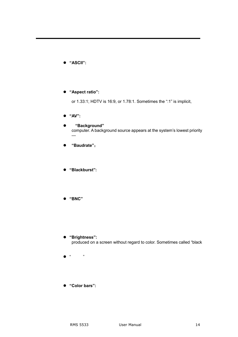 Terms and definitions, Brief introduction | RGBLink RMS 5533 User Manual | Page 14 / 50