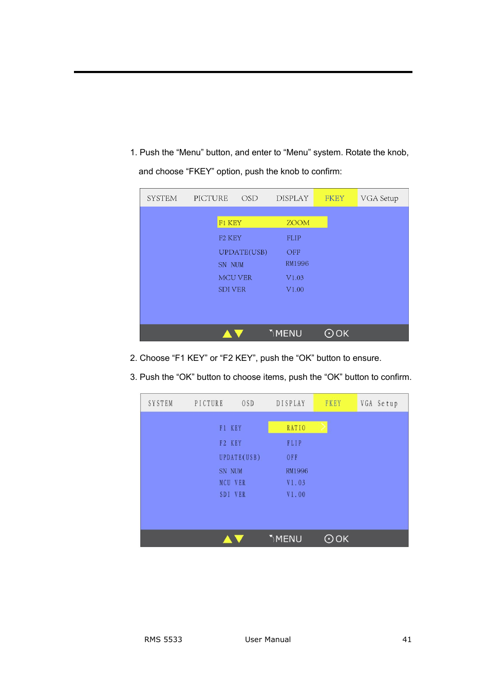 How to use user defined function key, System setup and operation | RGBLink RMS 5533 User Manual | Page 41 / 50