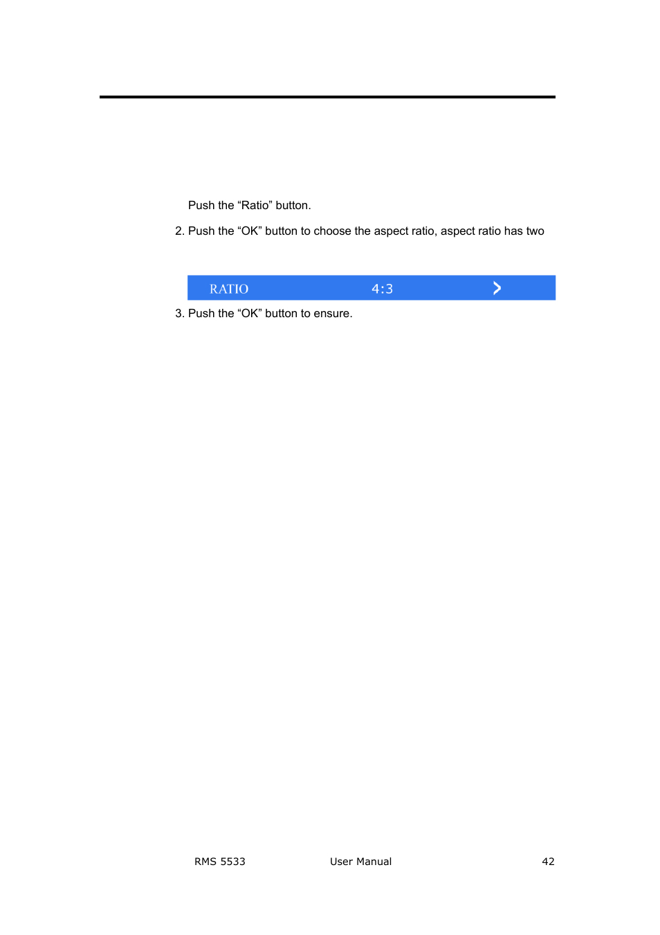 How to display aspect ratio, System setup and operation | RGBLink RMS 5533 User Manual | Page 42 / 50
