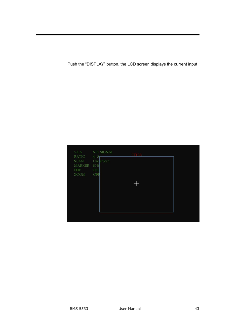 How to display current settings, System setup and operation | RGBLink RMS 5533 User Manual | Page 43 / 50