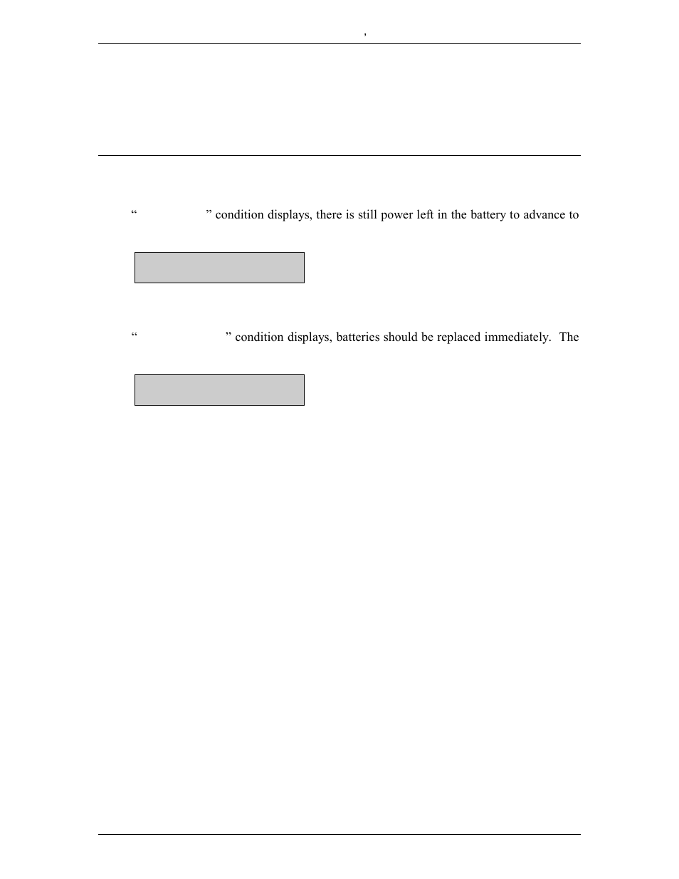 Appendix c (battery displays) | RJS Inspector D4000 Laser (FIRMWARE version A.05 and Earlier) User Manual | Page 46 / 81