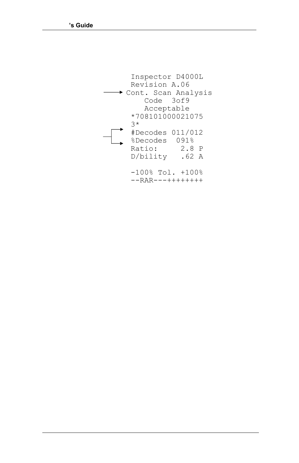 Figure i-2 (code 3 of 9 passing) | RJS Inspector D4000 SP (FIRMWARE version A.06 and Later) User Manual | Page 59 / 77