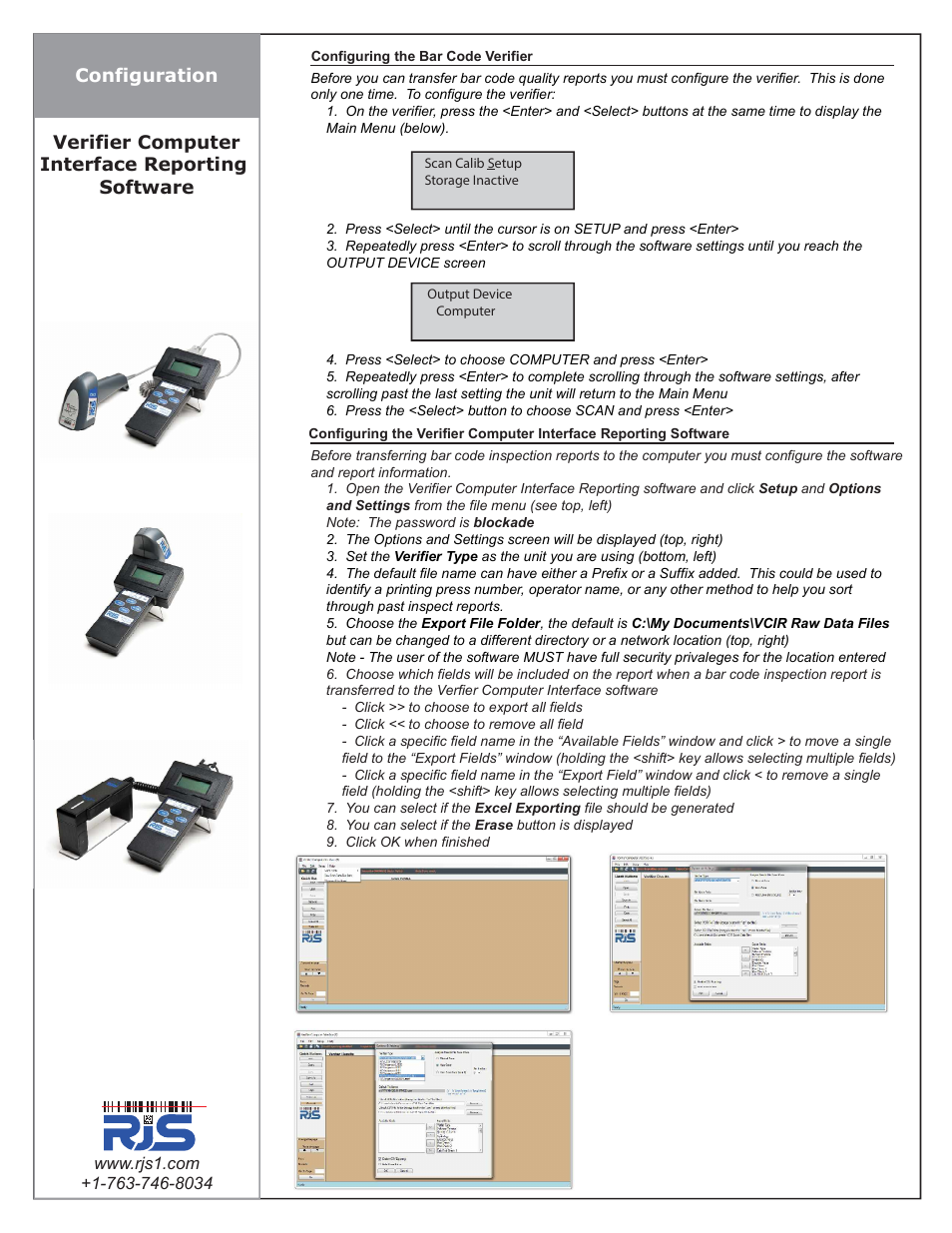 Configuration | RJS Verifier Computer Interface Report (VCIR) Manual User Manual | Page 2 / 6