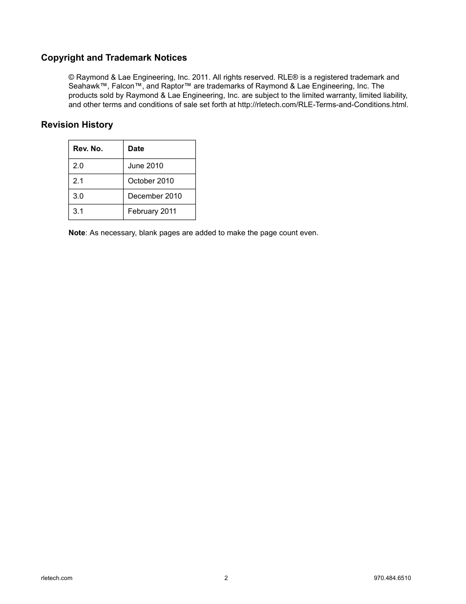 RLE LD2000 User Manual | Page 2 / 78
