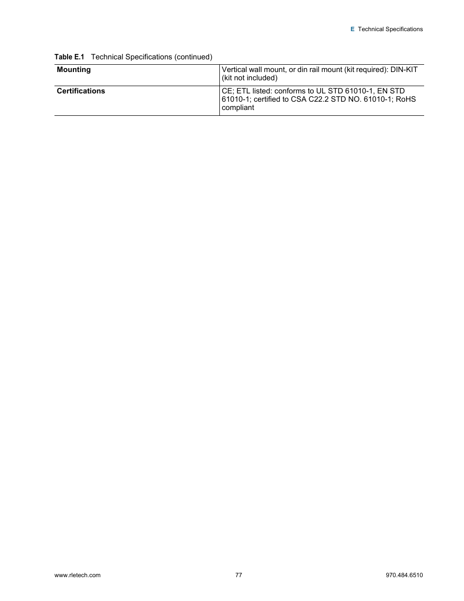 RLE LD2000 User Manual | Page 77 / 78