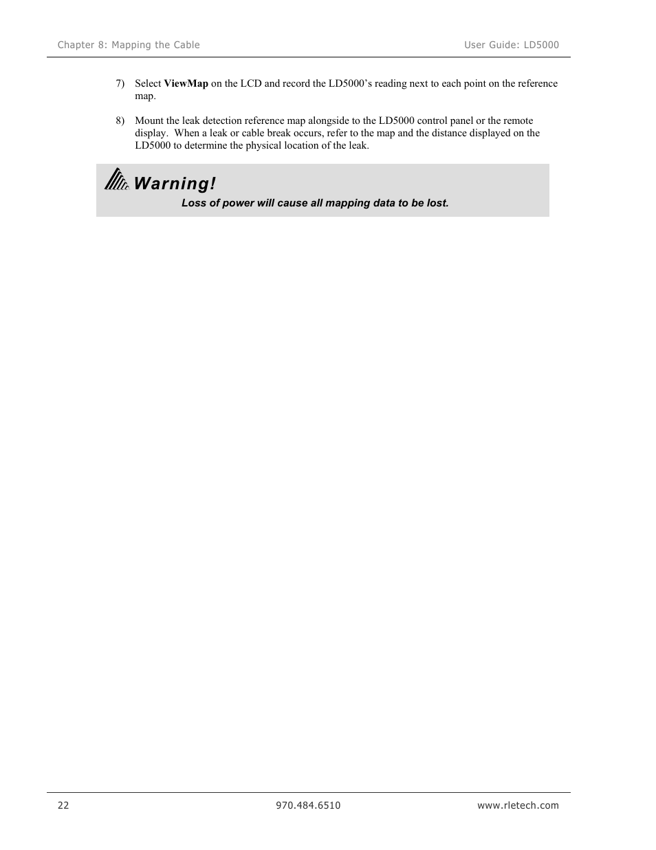 Warning | RLE LD5000 User Manual | Page 30 / 92