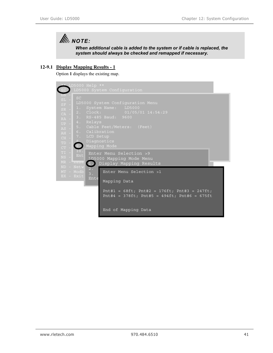 Display mapping results - 1 | RLE LD5000 User Manual | Page 49 / 92