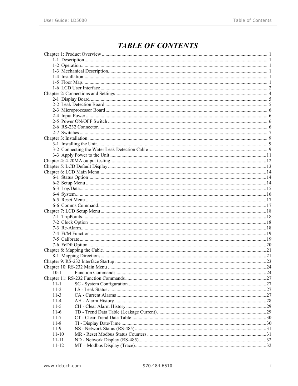 RLE LD5000 User Manual | Page 5 / 92