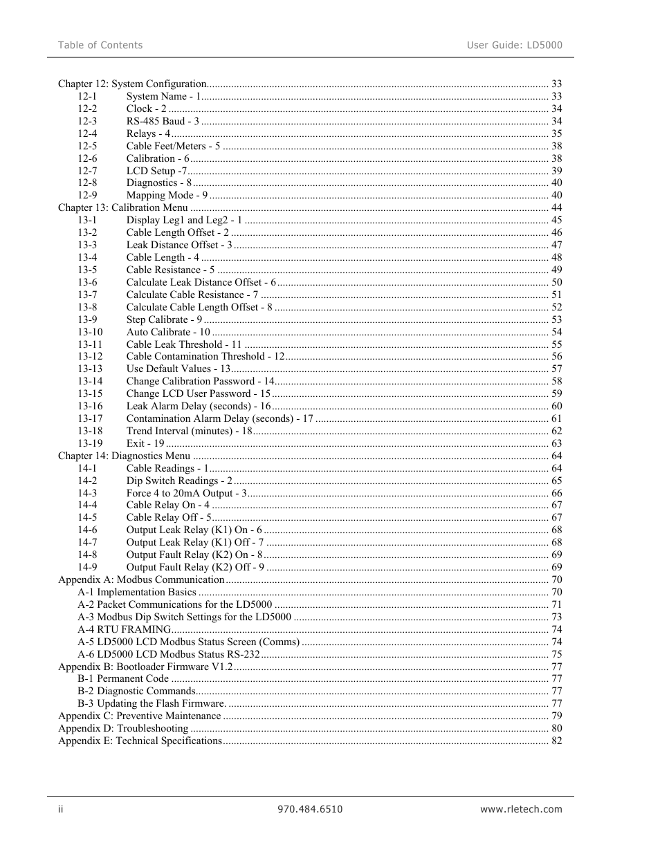 RLE LD5000 User Manual | Page 6 / 92