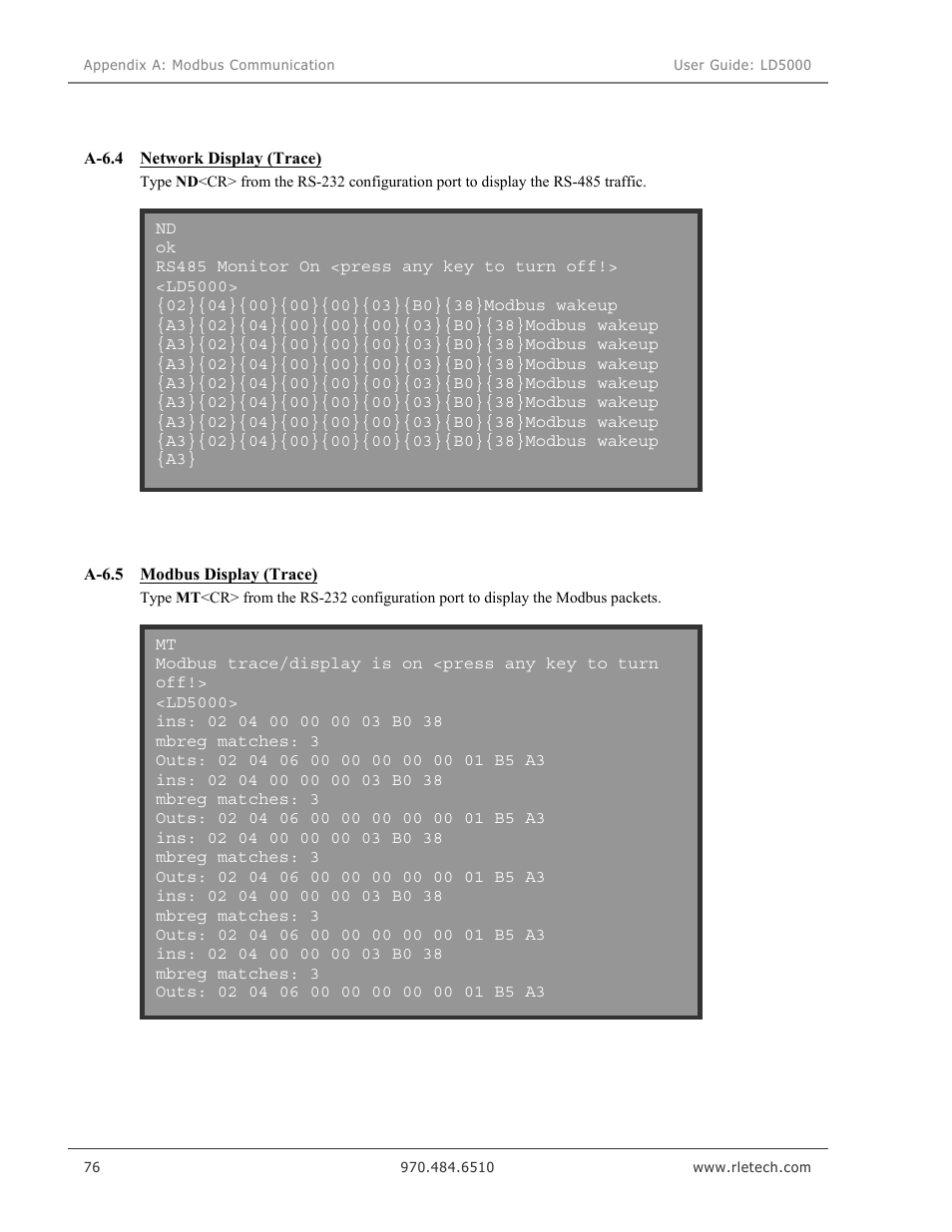 RLE LD5000 User Manual | Page 84 / 92